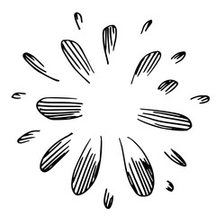 doodle starburst isolated on white background hand drawn from sunburst. design elements. vector illustration.