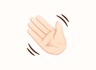 Waving Hand icon. Hand gesture emoji vector illustration.
