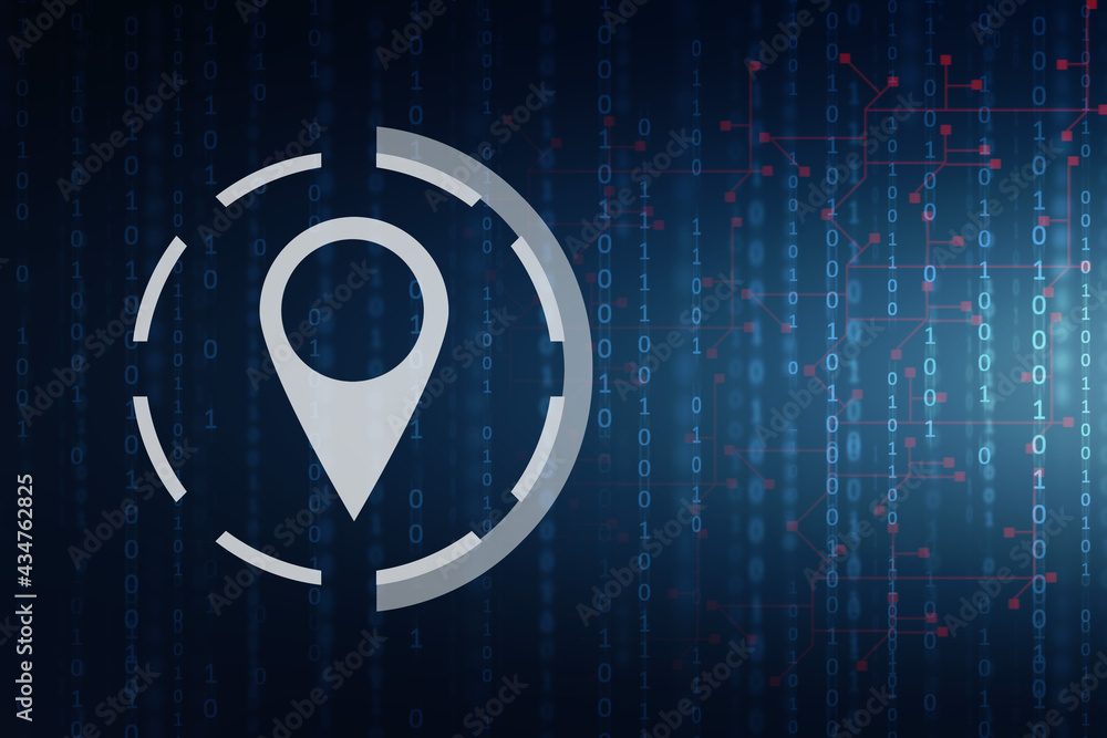 Aufkleber 2d rendering red map pointer
