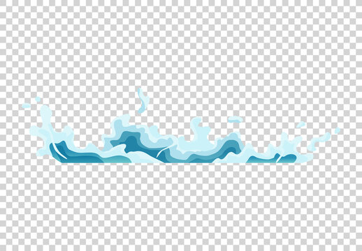 Water splash animation. Shock waves on transparent background. Spray motion, spatter blast, drip. Clear water frames for flash animation in games, video and cartoon