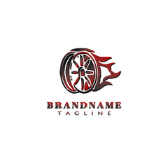 car wheel logo design cartoon icon vector illustration
