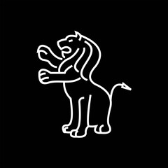 Lion line logo , Lion logo design vector illustration , Stock illustration Lion logo design template vector image