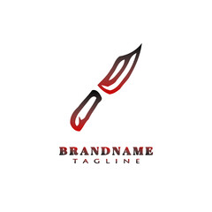 knife logo design cartoon icon vector illustration