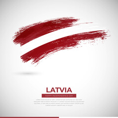 Happy independence day of Latvia country. Creative grunge brush of Latvia flag illustration