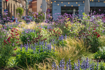 flowers on the urban park