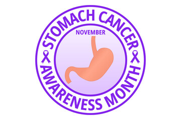 November stomach cancer awareness month flat vector illustration. A health design for banner, poster, web. Protection,healthcare, prevention concept.