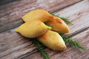 traditional baked Russian pies with filling