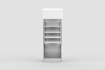 Display stand, retail display stand for product , display stands isolated on white background. 3d illustration