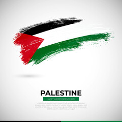 Happy independence day of Palestine country. Creative grunge brush of Palestine flag illustration
