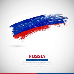 Happy national day of Russia country. Creative grunge brush of Russia flag illustration