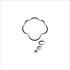 Think bubble icon. Trendy think bubble in flat style. Modern template for social network and label on white background