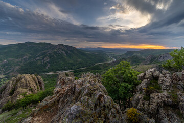 Fototapeta na wymiar Rhodopes Mountain Range in Southeastern Europe, Bulgaria