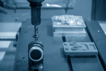 The tool length measurement process on CNC milling machine. The tool presetter  on the machining center for quality control