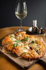 italian pizza on the wooden table