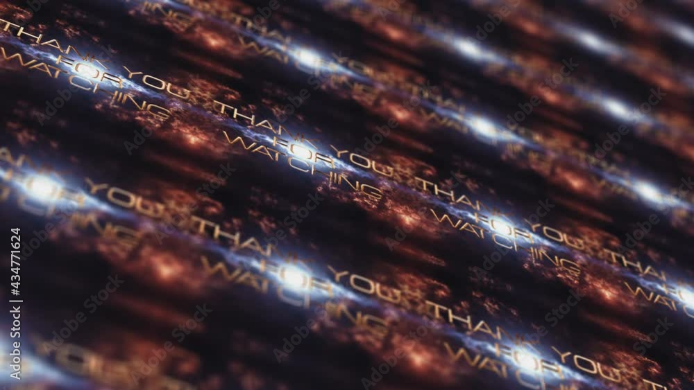 Poster thank you for watching title background concept. 4k 3d seamless loop thank you for watching matrix f