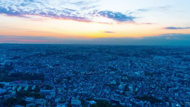 横浜タイムラプス　日没から夜景