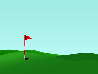 Green golf course Vast field