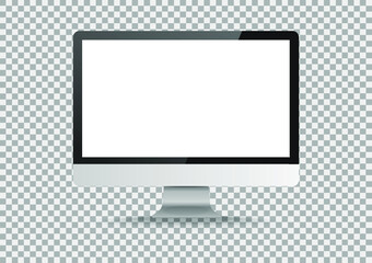 computer desktop blank screen. Flat isolated display electronic device illustrator. Object with shadow vector.