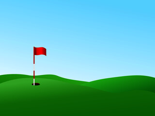 Green golf course Vast field