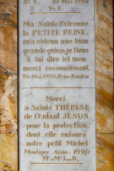Sanctuaire Louis et ZŽlie d'Alenon, Orne. Ex-votoes.