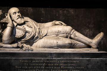 Saint Germain des Pres church, Paris, France. Tomb of Scottish nobleman William Douglas by Michel...