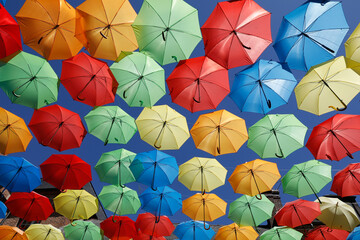 Umbrella decoration in Laigle, Normandy, France