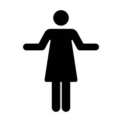 Open hands icon vector female person raised arms symbol in a flat color glyph pictogram illustration