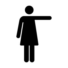 Raised hands icon vector female person open arms symbol in a flat color glyph pictogram illustration