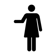 Open hands icon vector female person raised arms symbol in a flat color glyph pictogram illustration