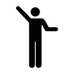 Open arms icon vector male person raised hands symbol in a flat color glyph pictogram illustration