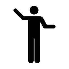 Open hands icon vector male person raised arms symbol in a flat color glyph pictogram illustration