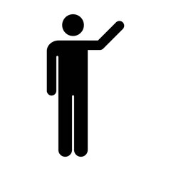 Raised arms icon vector male person open hands symbol in a flat color glyph pictogram illustration