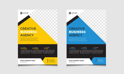 Flyer Template, Corporate Business flyer template, vector design,  Geometric shape used for business poster layout, corporate banners,  IT Company flyer, and leaflets. Graphic design layout with trai