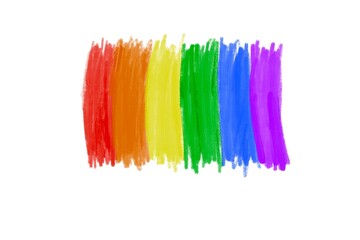 Drawing rainbow flag, the symbol of lgbtqai communities around the world, concept for lgbtqai celebrations in pride month, 25th June.