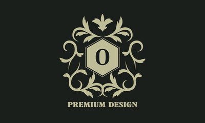 Creative luxury monogram vector logo design with letter O . Emblem of boutique, antiques, hotel, restaurant, cafe, heraldry, jewelry, postcard.