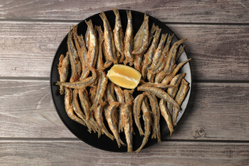 Portion of fried anchovies (Andalusian frying)