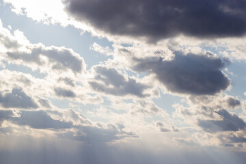 Cumulus clouds on a sunny day