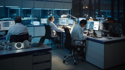 Modern Electronics Development Facility: Diverse Team of Multi-Ethnic Engineers, Scientists Work on...