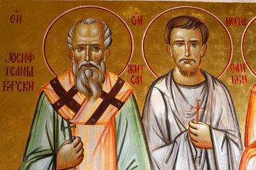Resurrection orthodox cathedral, Podgorica, Montenegro. Fresco detail