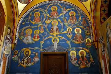 Resurrection orthodox cathedral, Podgorica, Montenegro. Baptistery fresco.