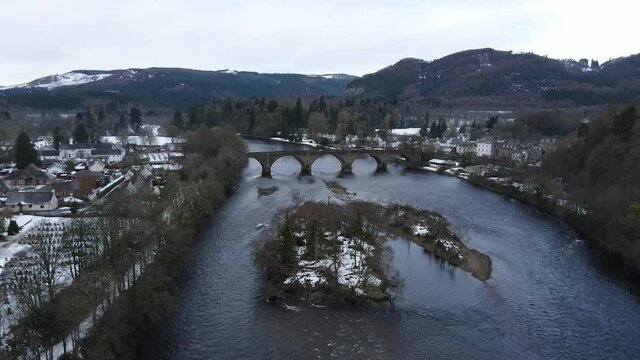 Dunkeld, Bridge Street, River Tay, Scotland
