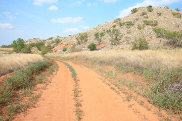 Dirt road in wasteland, western Texas, USA