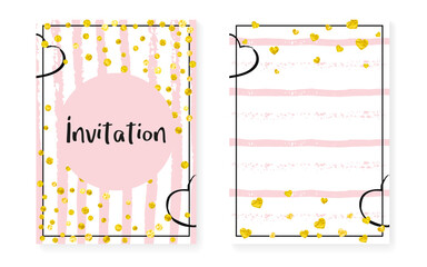 Gold Foil Sparkle. Decorative Magazine Set.