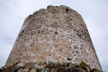 Naklejka premium Torre vecchia (Old Tower), Marceddi, Sardinia, Italy