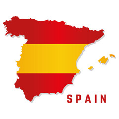 Isolated map with flag of Spain Vector illustration