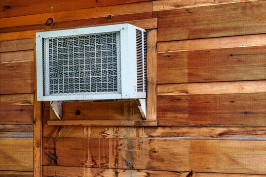 Window Air Conditioner Unit In Outer Retail Wall