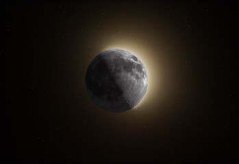 HDR Moon among stars