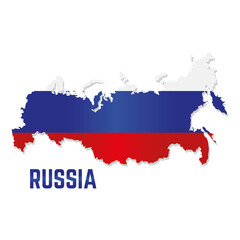 Isolated map with flag of Russia Vector illustration