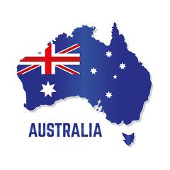 Isolated map with flag of Australia Vector illustration © DAVIDS