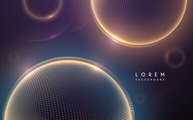 Abstract light spheres background with dots